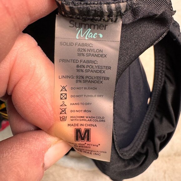 SUMMER MAC SIZE MEDIUM TROPICAL ONE PIECE SWIM DRESS WITH ATTACHED SHORTS - Picture 7 of 8